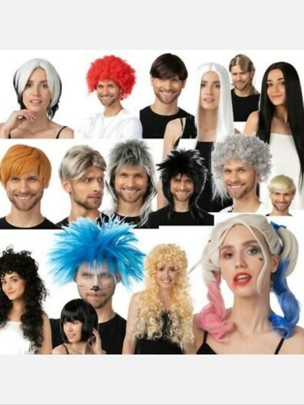 Halloween Wigs Hair Pieces Lace Front Cosplay Costumes Beards